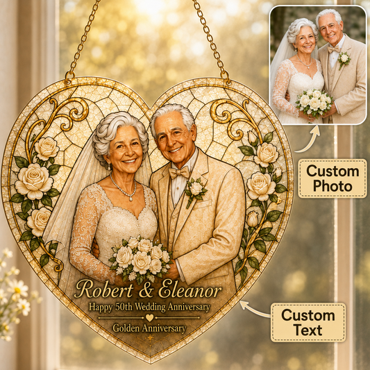Personalized 50th Wedding Anniversary Faux Stained Glass Suncatcher, Custom Couple Photo Heart Ornament, Golden Anniversary Gift for Parents d1b43c25-bd5e-4caa-8623-a24b2dd3426f-Image-Aug-17-2026-10_19_03-AM.png