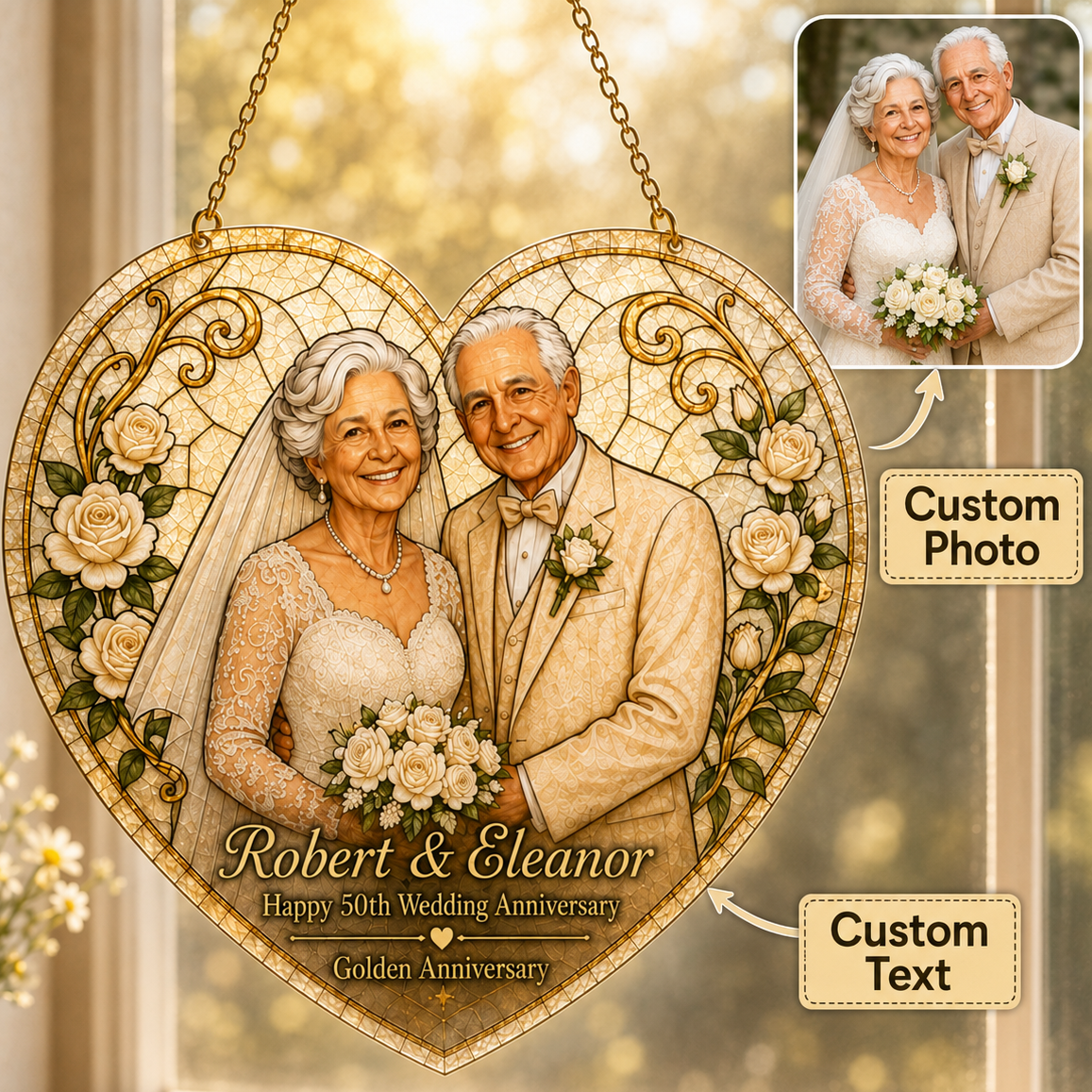 Personalized 50th Wedding Anniversary Faux Stained Glass Suncatcher, Custom Couple Photo Heart Ornament, Golden Anniversary Gift for Parents d1b43c25-bd5e-4caa-8623-a24b2dd3426f-Image-Aug-17-2026-10_19_03-AM.png