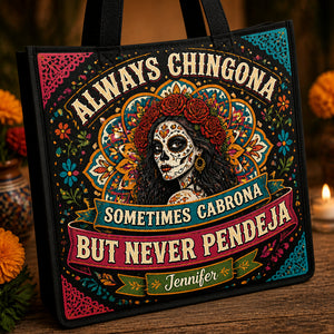 Always Chingona Sugar-Skull Floral Tote – Personalized Name - Personalized AOP Tote d1bacfb9-16f2-4da6-bec2-afb25e441437.jpg