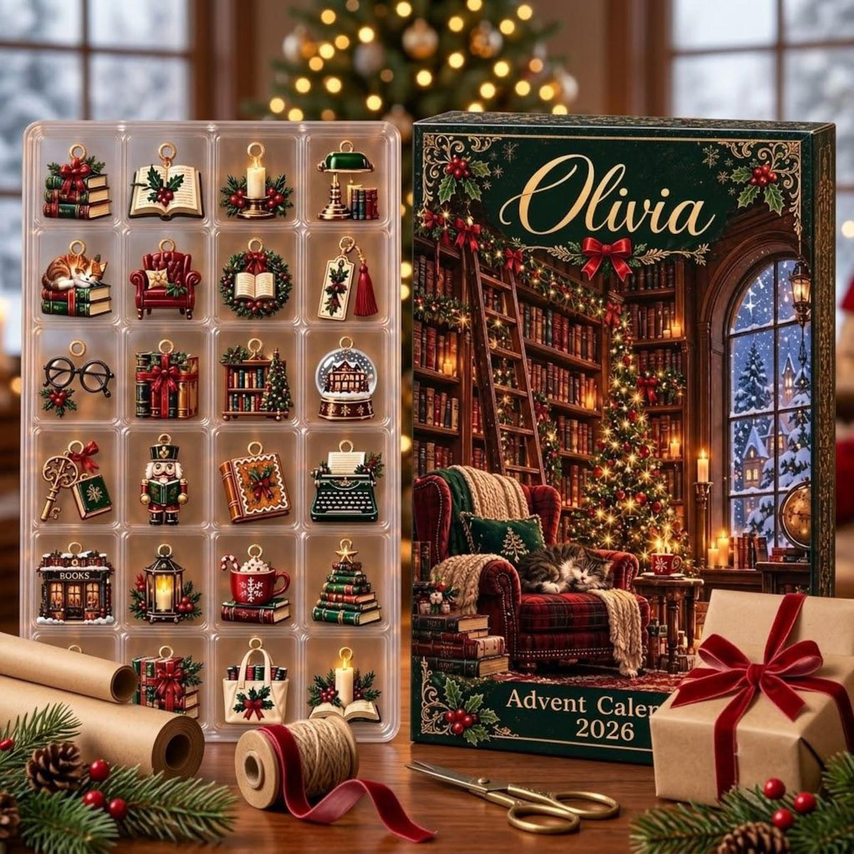 Personalized Library Advent Calendar, 24 Bookish Christmas Charms, Custom Name Reader Gift Box, Holiday Countdown d1e52eea-4ae9-4d81-9d1b-ec39df56dbad-il_1588xN.8509405412_bx79.jpg