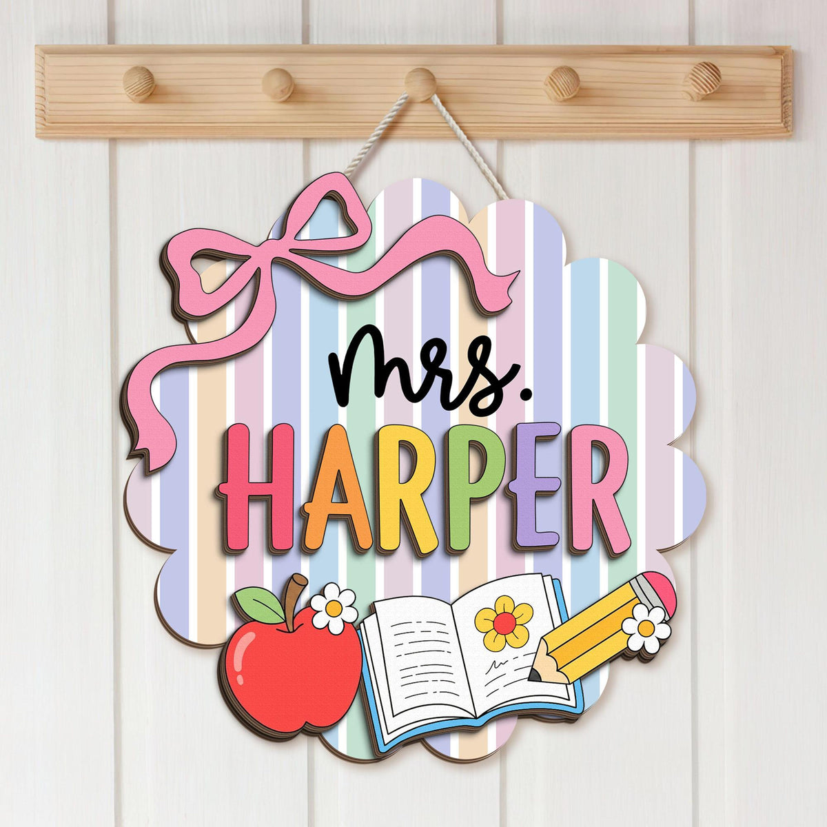 Custom Teachers 3D Welcome Door Sign Back To School Gift, Classroom Decor Teacher Name Door Hanger d1ee0702-eeda-43eb-82dd-8589fcdd7c57-3.jpg