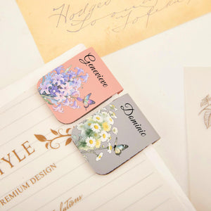 Leather bookmark with birth flower, personalized leather magnetic bookmark, custom name bookmark, birthday gift for book lovers d1fd5f68-09b3-456e-a333-83f2d20647e4-6.jpg