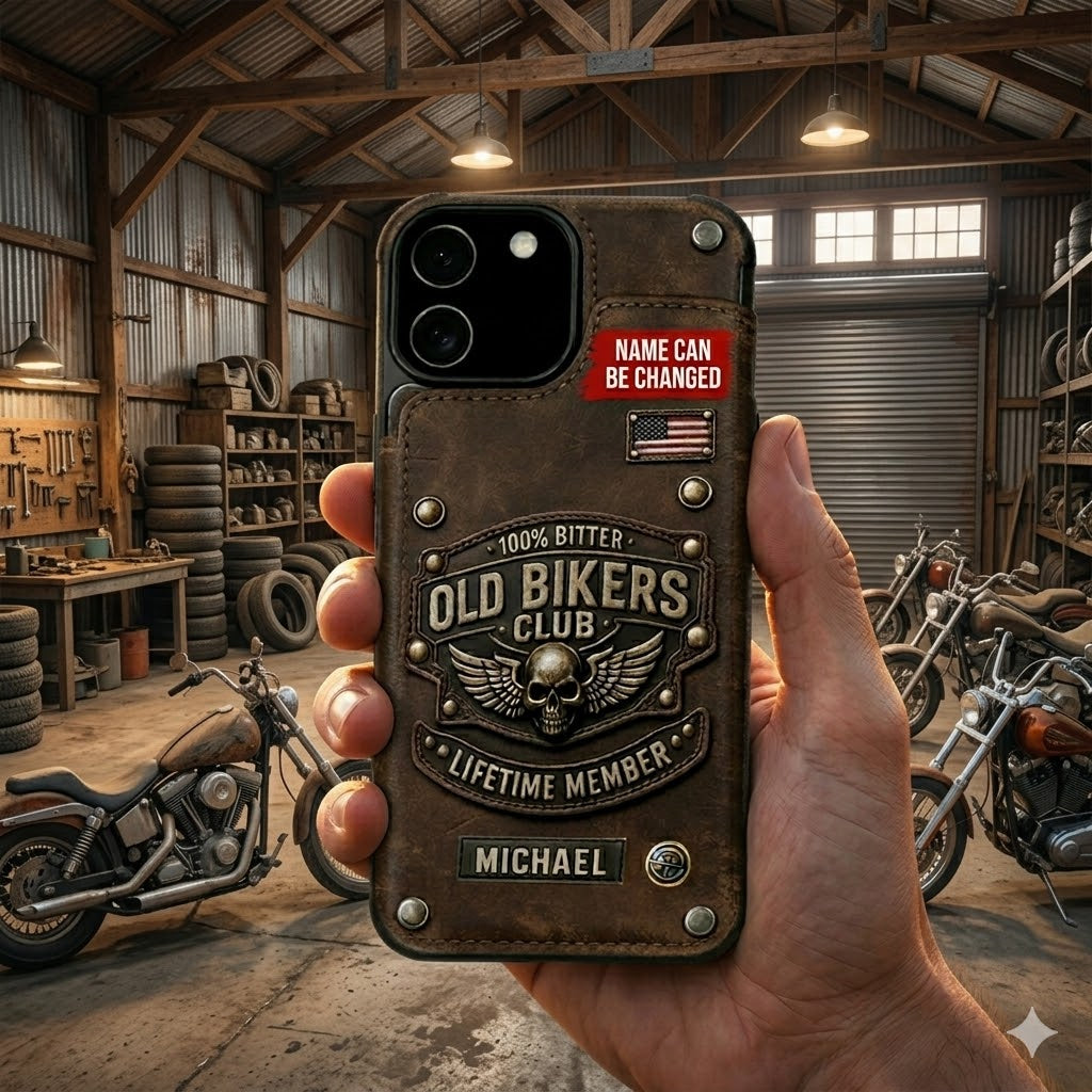 Old Bikers Club - Personalized Biker Fully Printed Wallet Phone Case