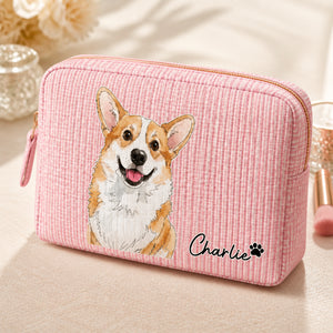 Custom Pet Portrait Makeup Bag – Photo to Illustration with Name - Personalized Bubble Gauze Makeup Bag d2025de1-fd6b-44b9-b721-773025d0ec8f.jpg