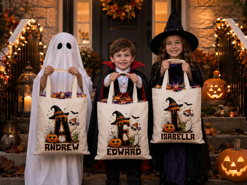 Cute Halloween Ghost bag, Spooky Goodie Bag, Custom Name Halloween Tote Bag, Trick or Treat Candy Bag, Personalized Halloween Kids Treat Bag d2100969-ee36-4694-a592-f5600cd10e33-gfyuoli-5-.webp