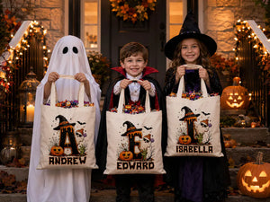 Cute Halloween Ghost bag, Spooky Goodie Bag, Custom Name Halloween Tote Bag, Trick or Treat Candy Bag, Personalized Halloween Kids Treat Bag d2100969-ee36-4694-a592-f5600cd10e33-gfyuoli-5-.webp