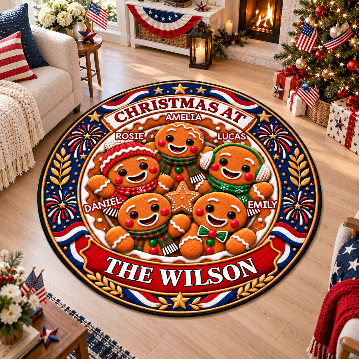 Keep Calm And Build Gingerbread Houses 3D Illusion Quilted Rug - Personalized Quilted Mat d2137b79-b730-4786-a0ad-e3693d706780-1.jpg