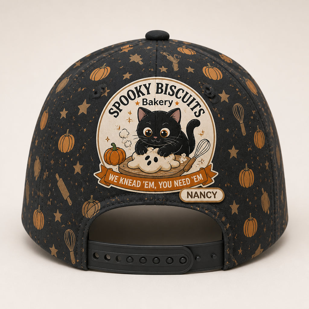 Spooky Biscuits Bakery AOP Cap – Black Cat Halloween (Personalized Name) - Personalized All Over Print Cap d227db33-773f-4df2-9097-b7c6e2b92743.jpg