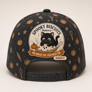 Spooky Biscuits Bakery AOP Cap – Black Cat Halloween (Personalized Name) - Personalized All Over Print Cap d227db33-773f-4df2-9097-b7c6e2b92743.jpg