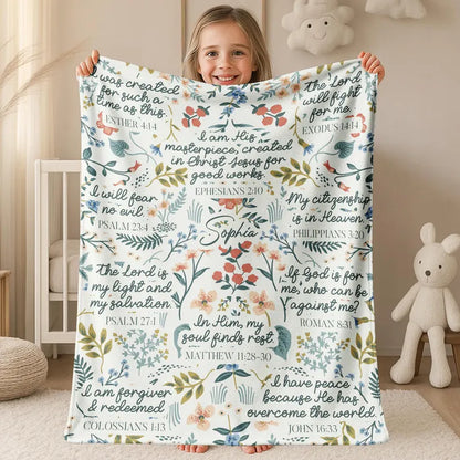 Personalized Christian Gift Blanket, Bible Blanket Family Gift, Custom Child Name Inspiration Blanket, Custom Sherpa Blanket d23079eb-295d-4823-8613-0ee6eeb86eb6-FG-17-.webp