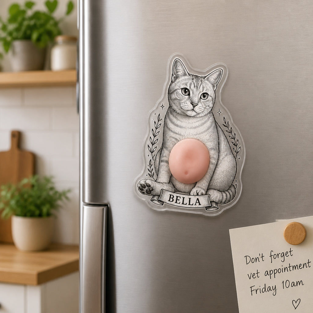 Custom Pet Portrait Engraved Magnet – Laurel Medallion - Personalized Acrylic Refrigerator Magnet - Soft Rubber Belly d24636b0-0df6-421e-acd7-a33492b45d83.jpg
