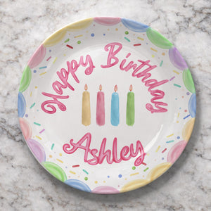 Personalized Birthday Plate, Custom Ceramic Cake Plate with Pastel Candles & Sprinkles, Custom Name Birthday Gift, Keepsake Decor d2497d22-d8a0-440d-b3ed-305fe0f72d63-4.jpg