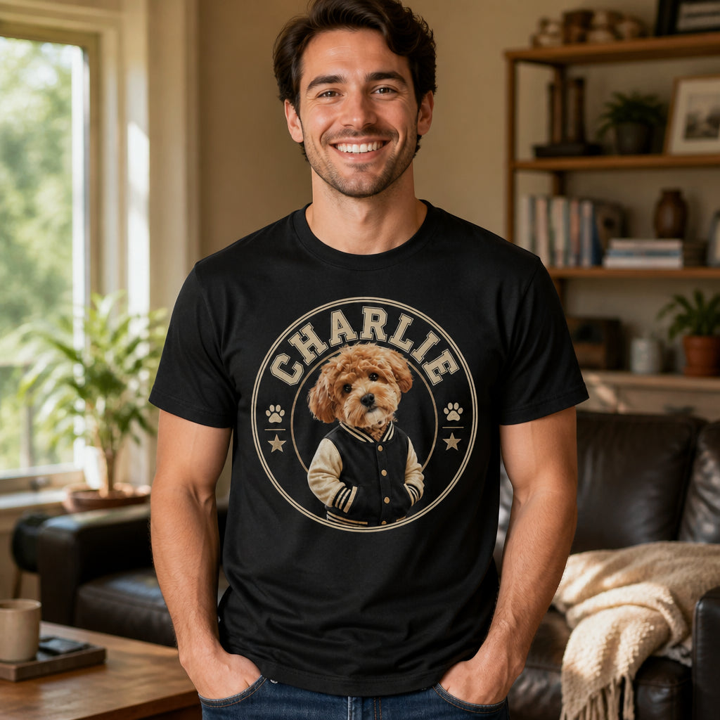 Custom Pet Portrait Varsity Badge Name Tee - Personalized T-shirt d26eb223-79da-437f-97d3-94faa3df60ab.jpg