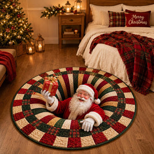 Santa Claus Christmas Round Rug, 3D Illusion Quilted Floor Mat, Funny Santa Gift Rug, Festive Holiday Home Decor d279909b-73e0-4651-86e9-f7eee90d03f4-4.jpg