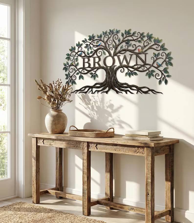Personalized Tree of Life Metal Sign, Custom Family Name Art, Organic Branch Letters with Colorful Birds & Leaves, Housewarming/Wedding Gift d27b4fa7-6ab0-44bc-b115-f291fe9fdd89-ghkjyuk-4-.jpg