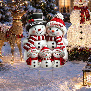 Christmas Cute Snowman Grandpa Grandma Grandkids - Personalized Yard Sign - Christmas Decor For Grandparents d27cfb04-061b-480a-98ed-45c0172b4653-2.jpg