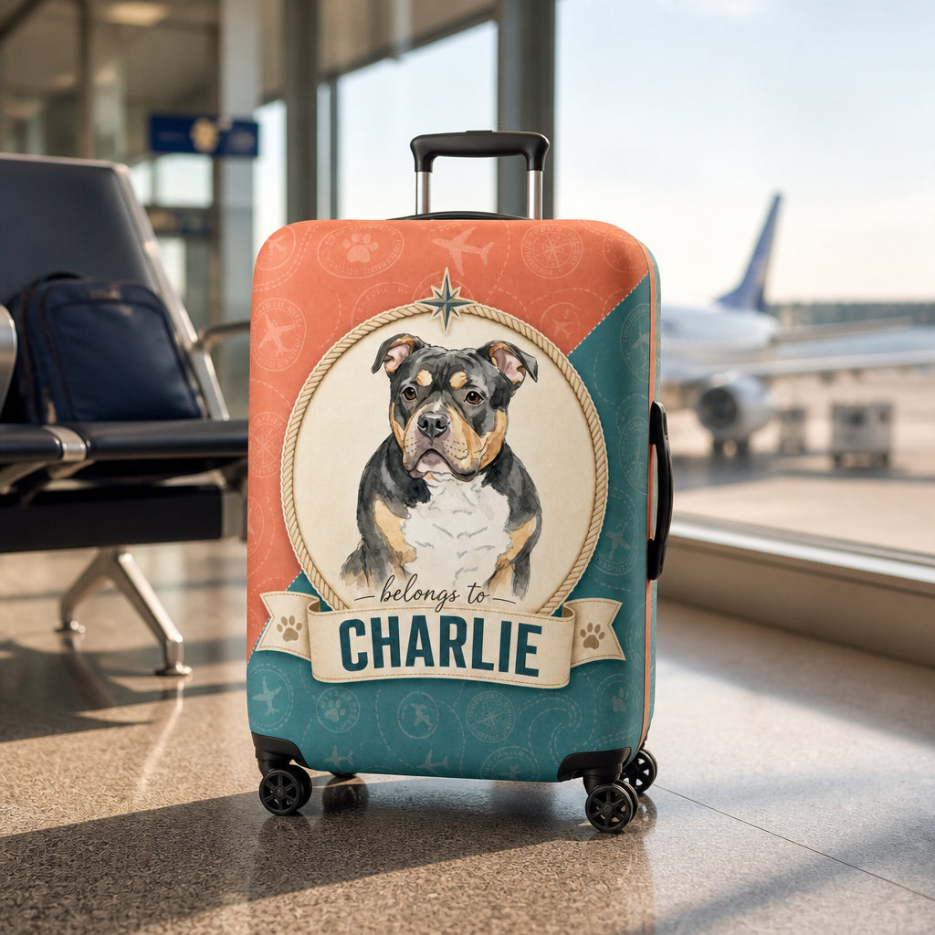 Custom Pet Portrait Luggage Cover – Retro Travel Badge - Personalized Luggage Cover d287b289-ce74-4d78-8f28-4ad1aecaea8d.jpg