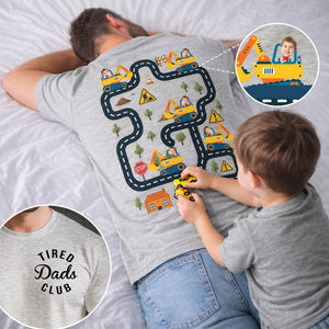 Tired Dads Club Construction Car Track Massage Funny Father Day Gifts For Dad - Personalized Shirt