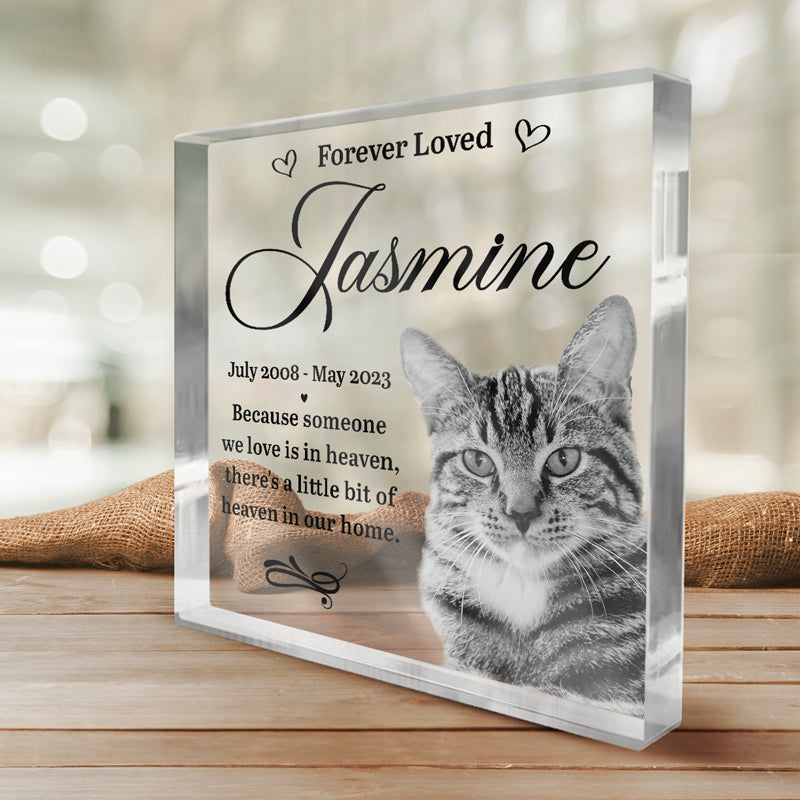 Custom Photo Someone We Love Is In Heaven - Memorial Personalized Custom Square Shaped Acrylic Plaque