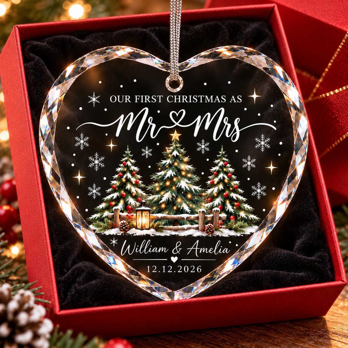 Personalized First Christmas Married Glass Ornament, Our First Christmas as Mr and Mrs, Newlywed Gift with Names & Date d2bbebc1-5667-4e13-a14d-e76a95d0dca0-3.jpg