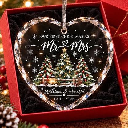 Personalized First Christmas Married Glass Ornament, Our First Christmas as Mr and Mrs, Newlywed Gift with Names & Date d2bbebc1-5667-4e13-a14d-e76a95d0dca0-3.jpg