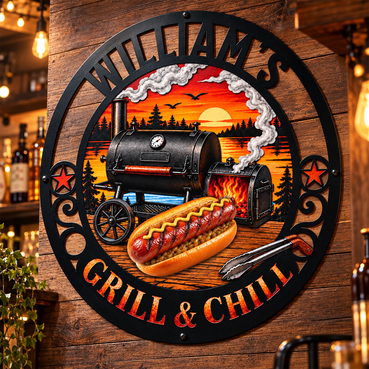 Grill And Chill Shaped Metal Sign - Personalized Birthday Gifts For Husband, Son, Grandson, Brother, Grandpa, Dad, Yourself - Garage Mode On d2e5f650-d29d-4c41-a429-b854e9a2430c-5-2-.jpg