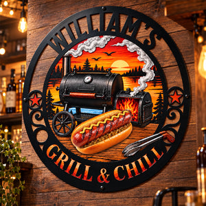 Grill And Chill Shaped Metal Sign - Personalized Birthday Gifts For Husband, Son, Grandson, Brother, Grandpa, Dad, Yourself - Garage Mode On d2e5f650-d29d-4c41-a429-b854e9a2430c-5-2-.jpg