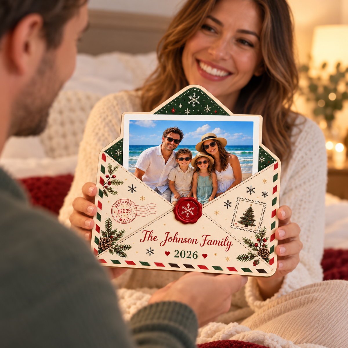 Personalized Christmas Envelope Wooden Block, Custom Photo North Pole Plaque, 2D Flat Holiday Keepsake Gift d2f7c70d-8984-4745-8f27-6f278a533b39-Johnson-Family-keepsake-plaque-gift-5.png