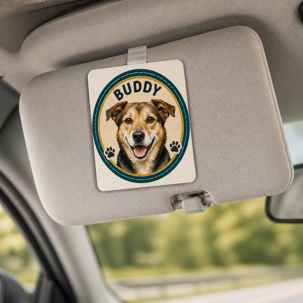 Custom Pet Portrait Car Vent Clip – Name Badge Rosette - Personalized Car Visor Clip d3029f3a-1c40-4913-9430-a3aacfe0bacf.jpg