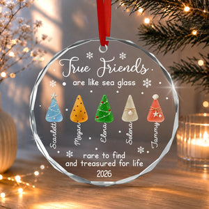 Personalized Friend Christmas Ornament: True Friends Like A Sea Glass Keepsake d31e1722-1699-4701-af12-afe6126bb21b-6.jpg