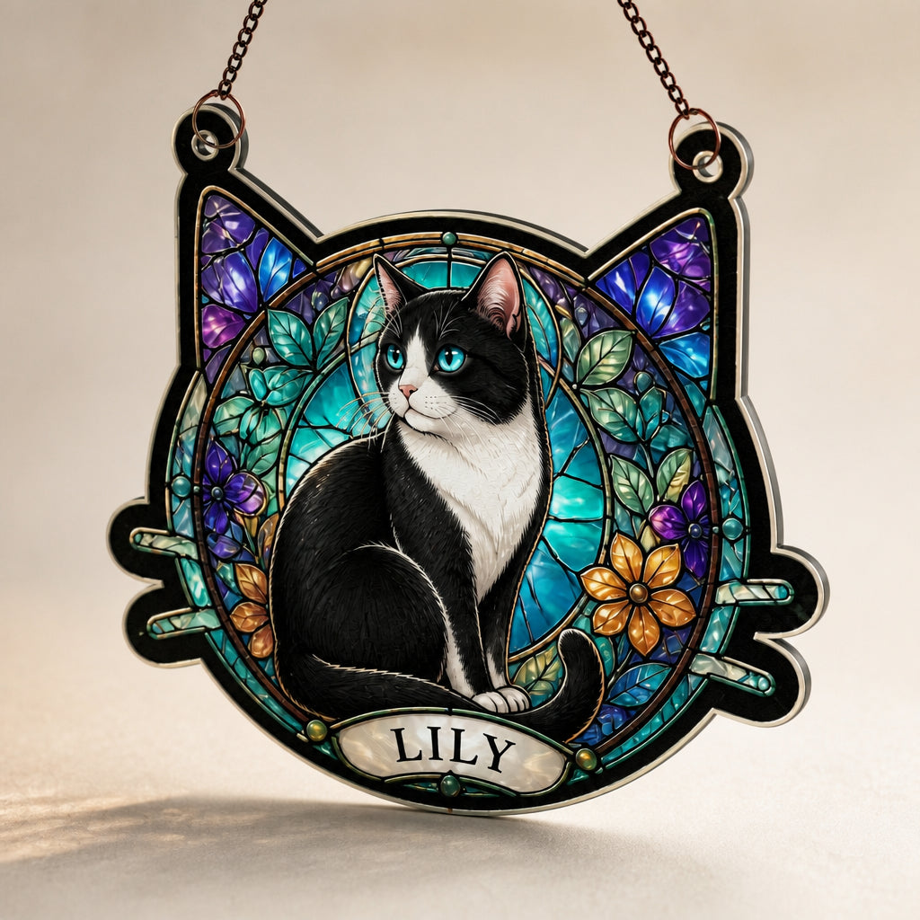 Custom Cat Stained-Glass Suncatcher – Pet Name - Personalized Suncatcher Ornament d32dd466-c118-434f-a532-89e8c91393fa.jpg