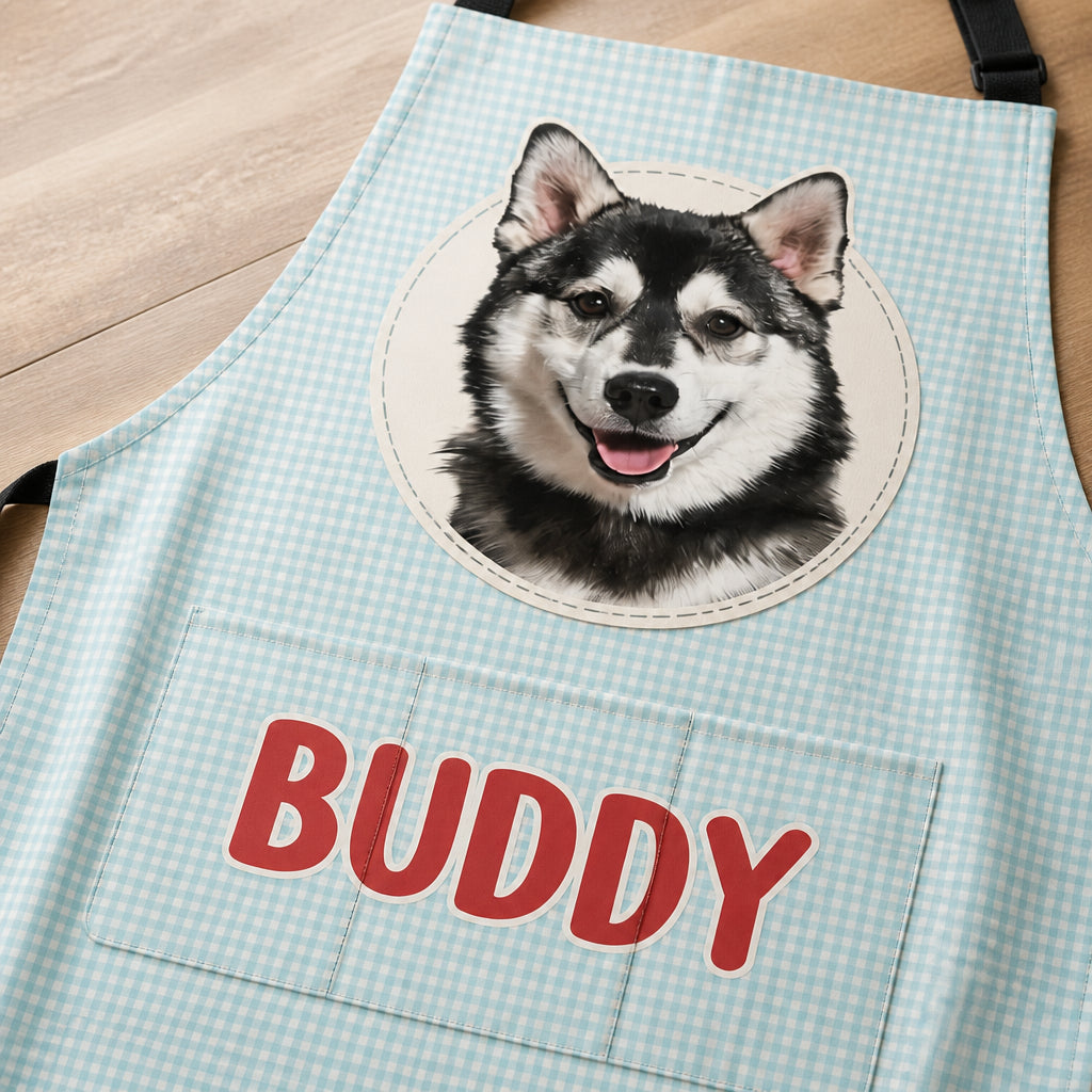 Custom Pet Photo + Name Apron – Gingham Badge - Personalized Apron d34ec0da-c939-4c67-afa0-d4fc9f32d9a8.jpg
