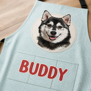 Custom Pet Photo + Name Apron – Gingham Badge - Personalized Apron d34ec0da-c939-4c67-afa0-d4fc9f32d9a8.jpg