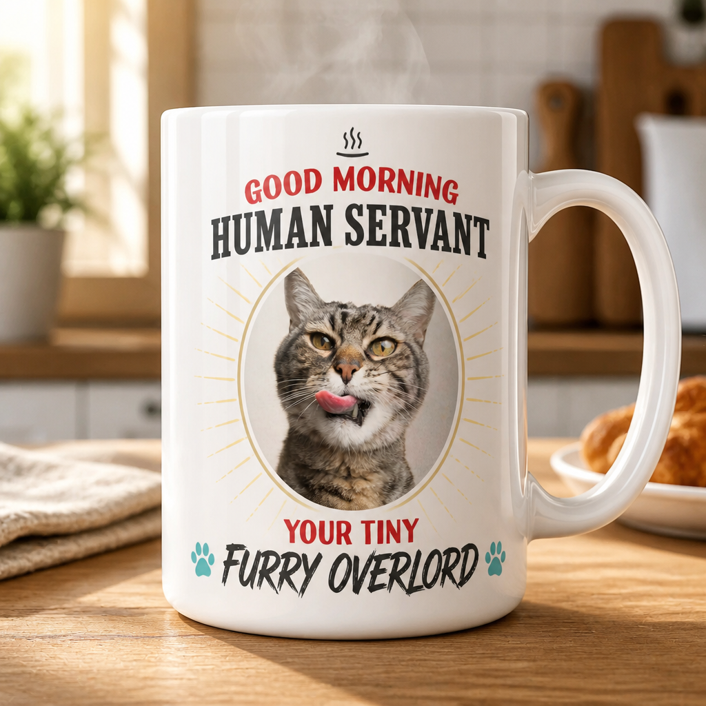 Good Morning Human Servant - Custom Cat Photo Mug - Personalized Mug d34f5e90-b002-4bb7-8c47-82a8fa6fd804.png