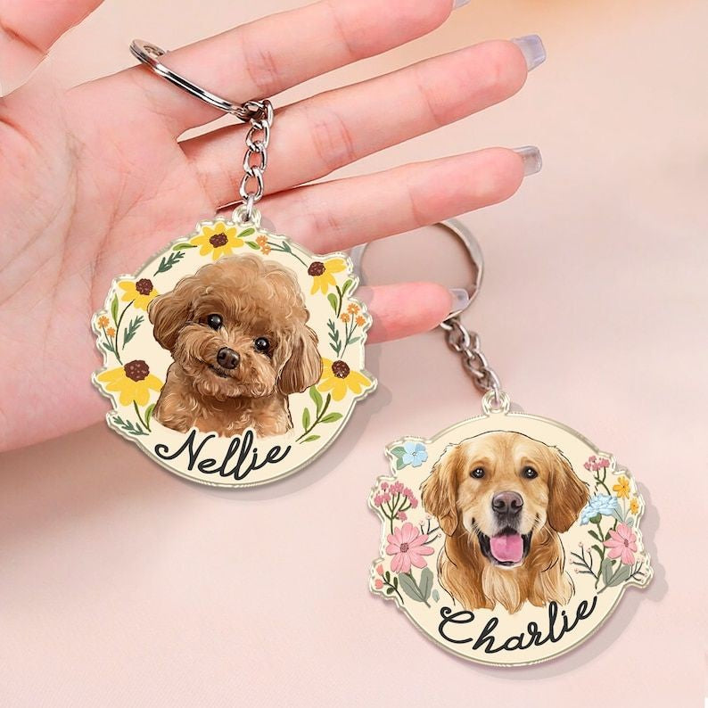 Pet Keychain Golden Retriever Keychain Key Chains Women Cute