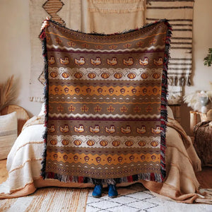 Stardew Fall Pixel Chickens Woven Throw Blanket | Pixel Pumpkins Home Decor | Autumn Fall Decoration | Tapestry Style | Housewarming Gift d37c5702-a0c6-4817-b762-4d9b6d472335-SDFDS-5-.webp