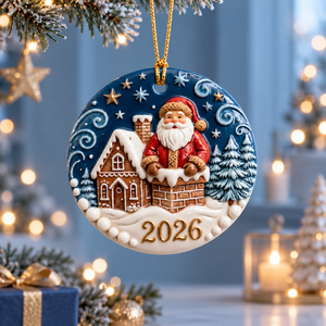 Santa Christmas Ornament 2026, 3D Relief Ceramic Ornament, Santa Chimney Holiday Decor, Christmas Tree Keepsake, Festive Gift For Kid d381bb47-1ad3-40fd-8cce-6bbf697f4d7b-jkk1.png