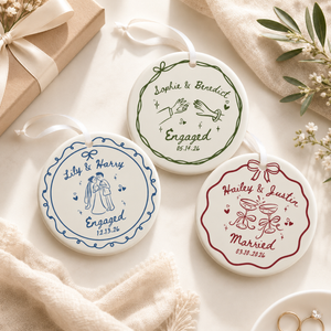 2 Sided Ceramic Ornament, Custom Engagement Gift, Personalized Engagement Gift for Engaged Couples, Wedding Gift Newlyweds, Bride and Groom d383e71a-7671-423f-9e7c-e9b61bbece67-trygfghfghff-1-.png