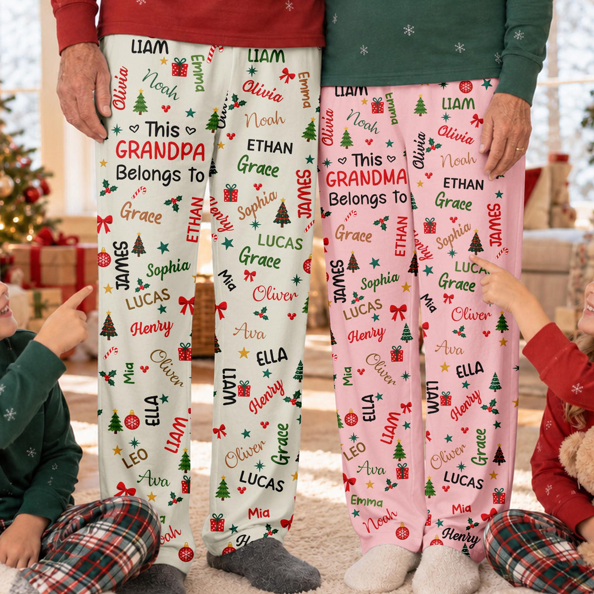 Personalized Grandma Grandpa Pajama Pants, Custom Grandkids Names Christmas Lounge Pants & Sweatpants, Grandparent Gift d38b3578-b49d-4bba-8eae-1bce737ab495-1.jpg