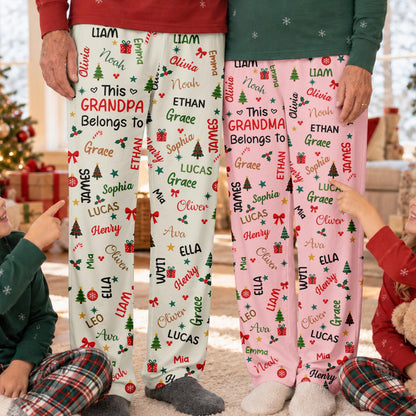 Personalized Grandma Grandpa Pajama Pants, Custom Grandkids Names Christmas Lounge Pants & Sweatpants, Grandparent Gift d38b3578-b49d-4bba-8eae-1bce737ab495-1.jpg