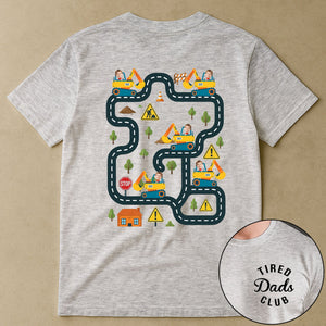 Tired Dads Club Construction Car Track Massage Funny Father Day Gifts For Dad - Personalized Shirt
