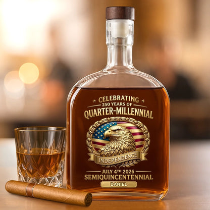 Custom Liquor Whisky Bottle - America 250th Anniversary Gifts For Women, Men - Proud Hearts Stand Tall