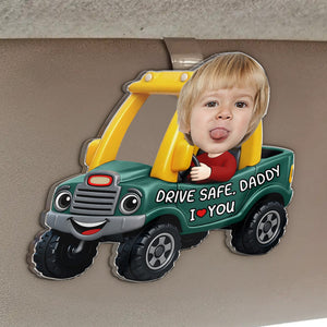 Father's Day Gifts, Drive Safe, Daddy, Papa, Mommy, Uncle - Upload Cute Kid's Photo - Personalized Acrylic Visor Clip