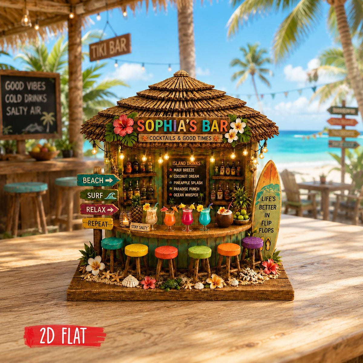 Personalized Tiki Bar Wooden Block, Custom Beach Bar Wooden Sign, Bar Mini Shelf Decor, Summer Beach, Tropical Cocktail Bar, Summer Vacation d3ac967d-272c-44a2-b944-00014809912e-1.jpg