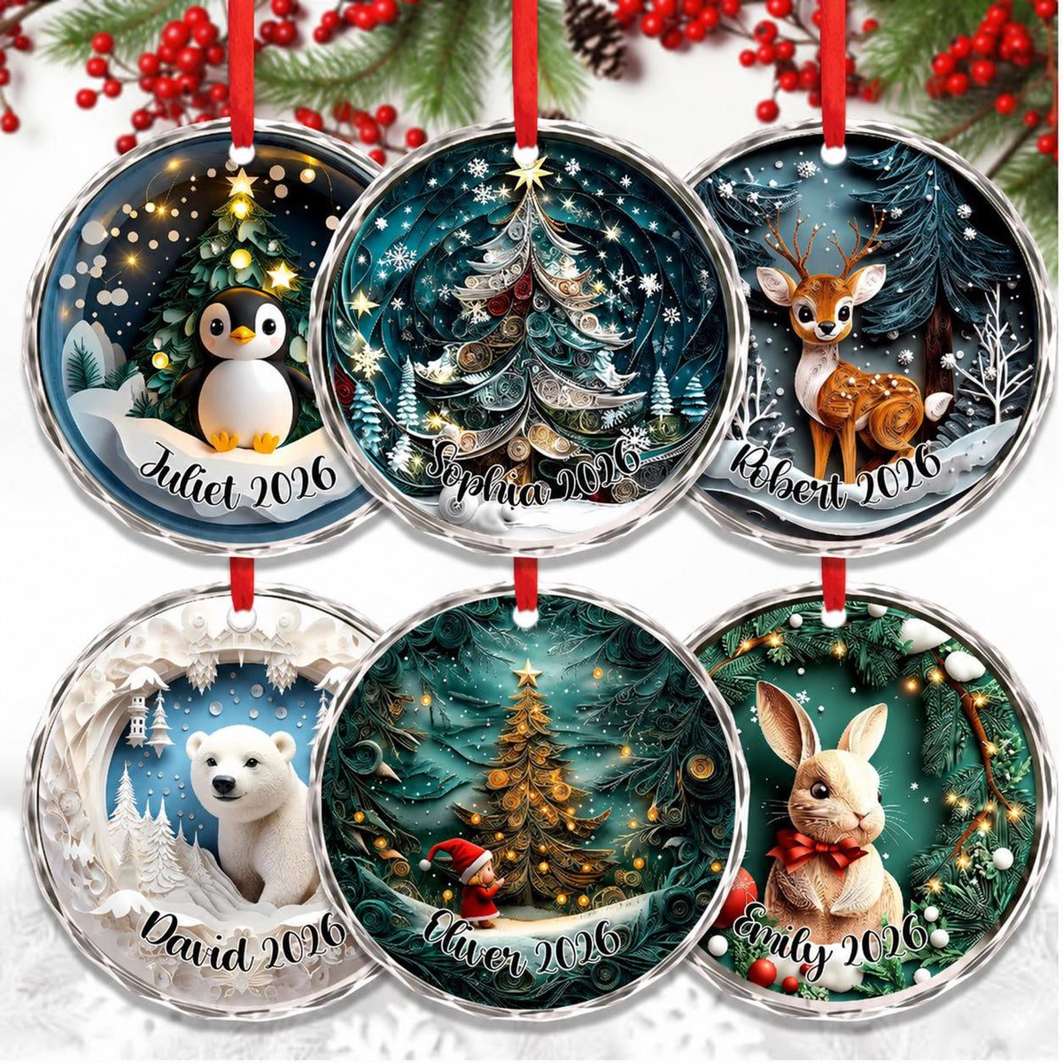 Personalized Kids Christmas Ornament 2026 | Custom Name Animal Ornament | Cute 3D Holiday Keepsake for Children d3ad836e-69da-4a79-b256-72a0d86f477d-1.jpg