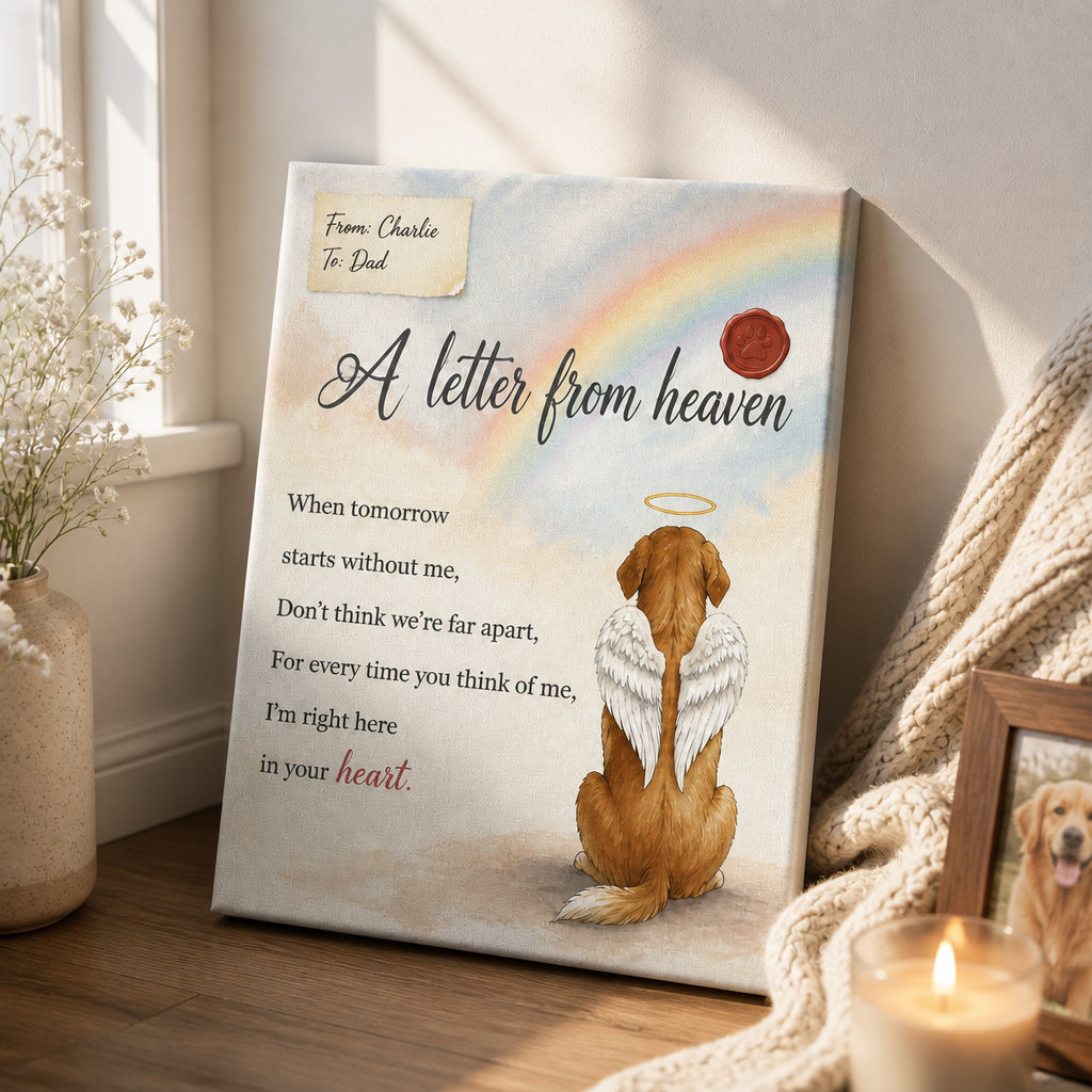 Pet Memorial Canvas - A Letter From Heaven (Custom From/To) - Personalized Canvas d3b3a5f8-b826-4e3b-ad3b-604d5ccc837f.jpg
