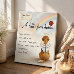 Pet Memorial Canvas - A Letter From Heaven (Custom From/To) - Personalized Canvas d3b3a5f8-b826-4e3b-ad3b-604d5ccc837f.jpg