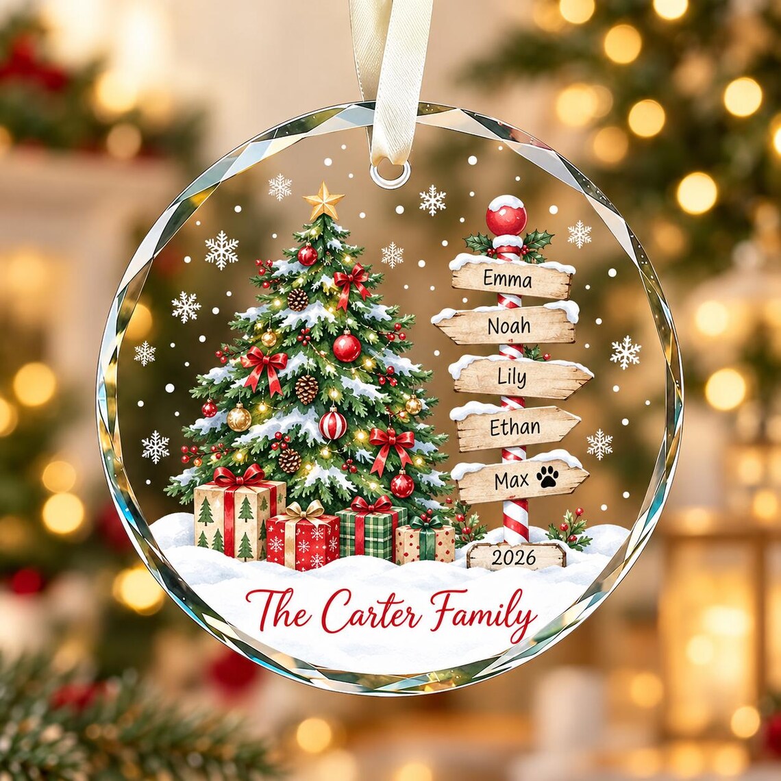 Personalized Family Glass Ornament, Custom Christmas Tree Signpost Keepsake With Kids Names, Pet Name and Year d3b6c175-dfe0-4d56-906b-67cfa69fe4b8-1.jpg