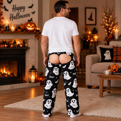 Personalized Men Funny Chaps Pajama Pants, Custom Open Back Holiday Loungewear d3bdd6cf-2061-4f1e-9d91-06036a4454fc-4.jpg