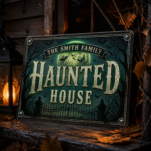 Personalized Haunted House Metal Sign – Family Name - Personalized Cut Metal Sign UV Printed d3c6a217-946b-4270-b023-5c8d39770a84.jpg